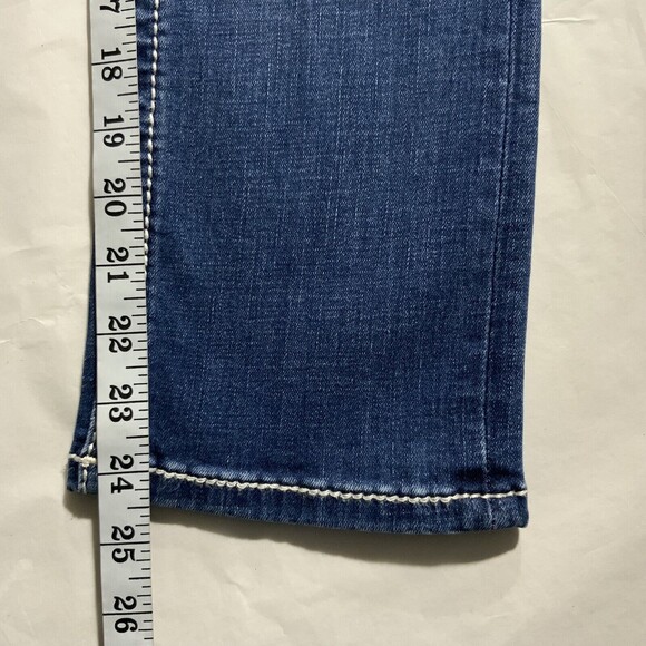 Miss Me Blue Mid Rise Capri Embellished Faux Flap Pockets Jeans 26 - Picture 8 of 12